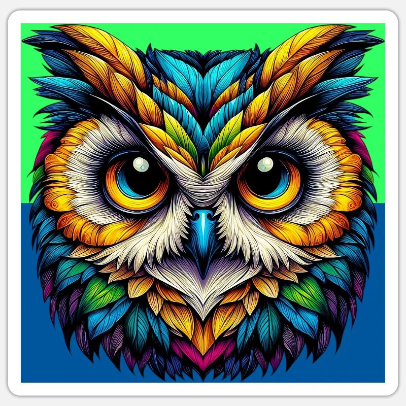 owl - Sticker size S (10 x 10 cm) - white matte