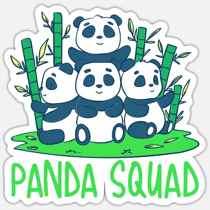 Panda Squad Kids - Sticker size S (10 x 10 cm) - white matte