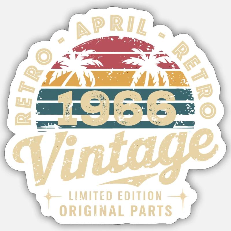Avril 1966 - April 1966 - Sticker size S (10 x 10 cm) - white matte