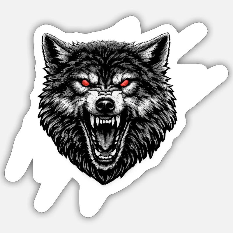 Blood Wolf Scratch Marks - Sticker size S (10 x 10 cm) - white matte