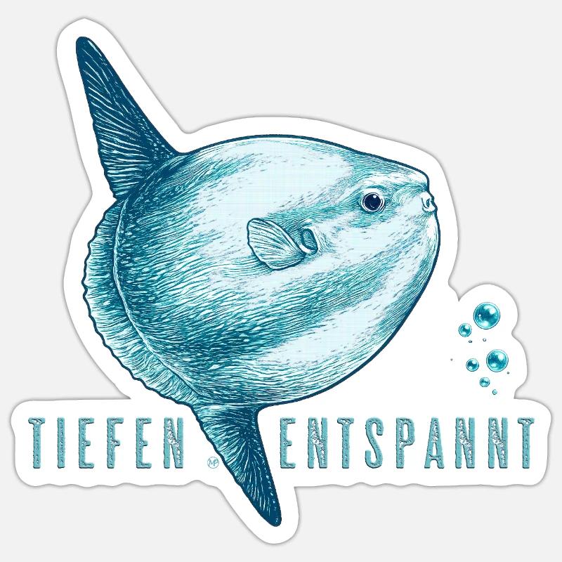 Deeply relaxed – Mola Mola Sunfish Sticker size S (10 x 10 cm)