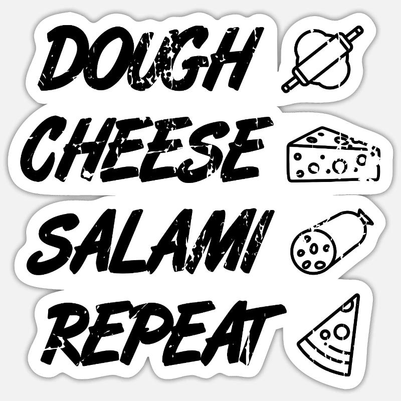 Pâte fromage Salami Répéter Sticker taille S (10 x 10 cm)