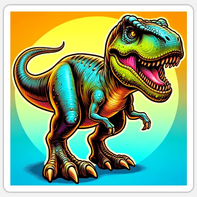 Dinosaurier - Sticker Größe S (10 x 10 cm) - Mattweiß