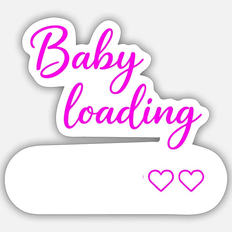 Baby loading - Sticker Größe S (10 x 10 cm) - Mattweiß