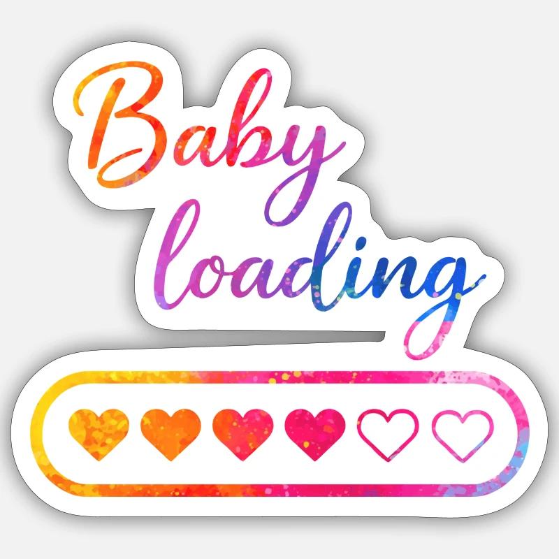 Baby loading herz - Sticker Größe S (10 x 10 cm) - Mattweiß