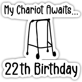 22th Birthday Party Funny 22 Years Old Birthday - Sticker size S (10 x 10 cm) - white matte - Front