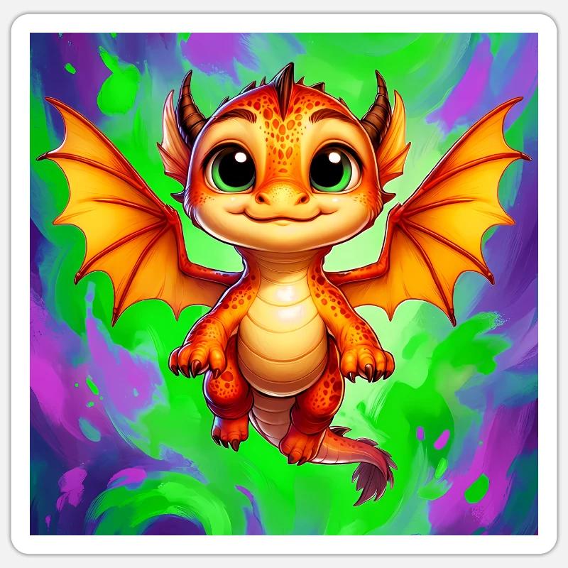 dragon - Sticker taille S (10 x 10 cm) - blanc mat