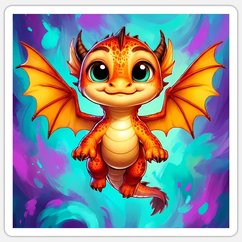 Drache - Sticker Größe S (10 x 10 cm) - Mattweiß