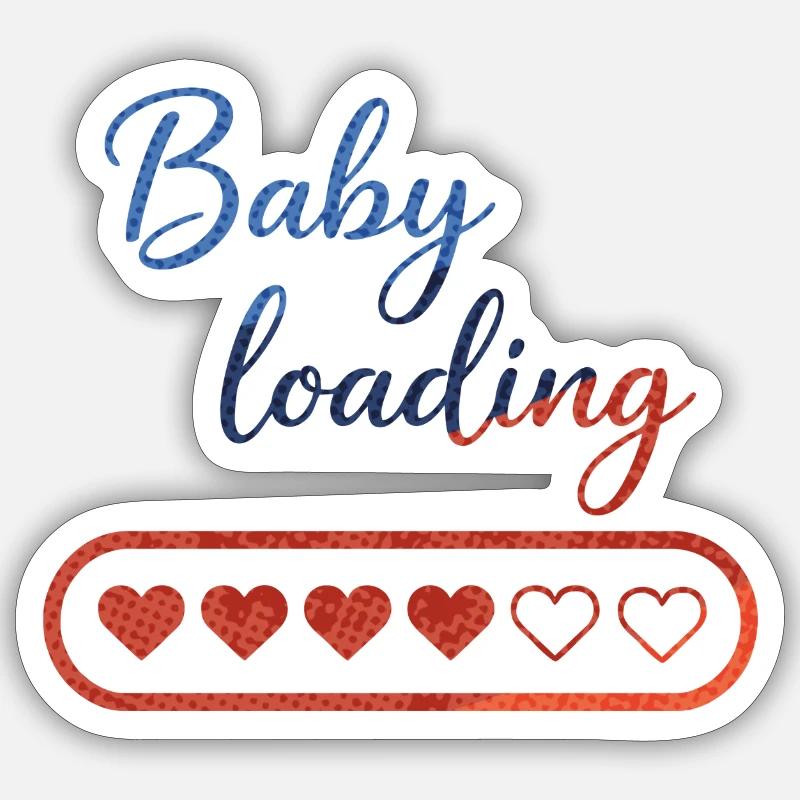 Baby Loading: Heart Countdown - Sticker size S (10 x 10 cm) - white matte