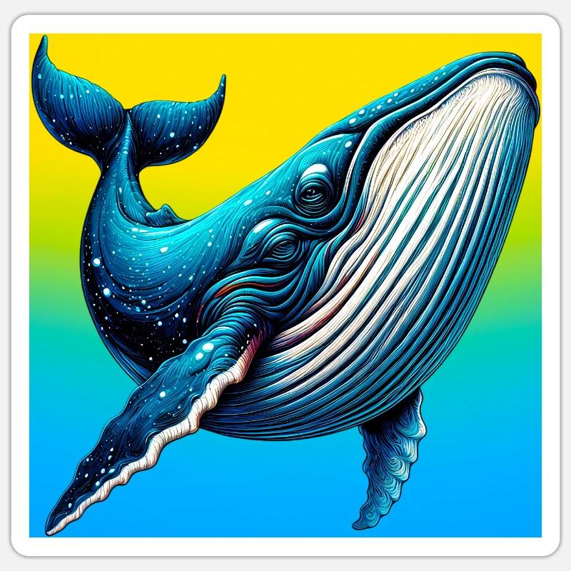 baleine - Sticker taille S (10 x 10 cm) - blanc mat