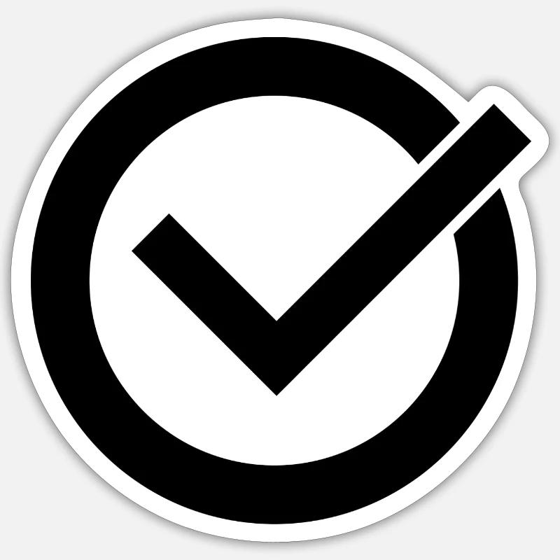Check Mark - Sticker size S (10 x 10 cm) - white matte