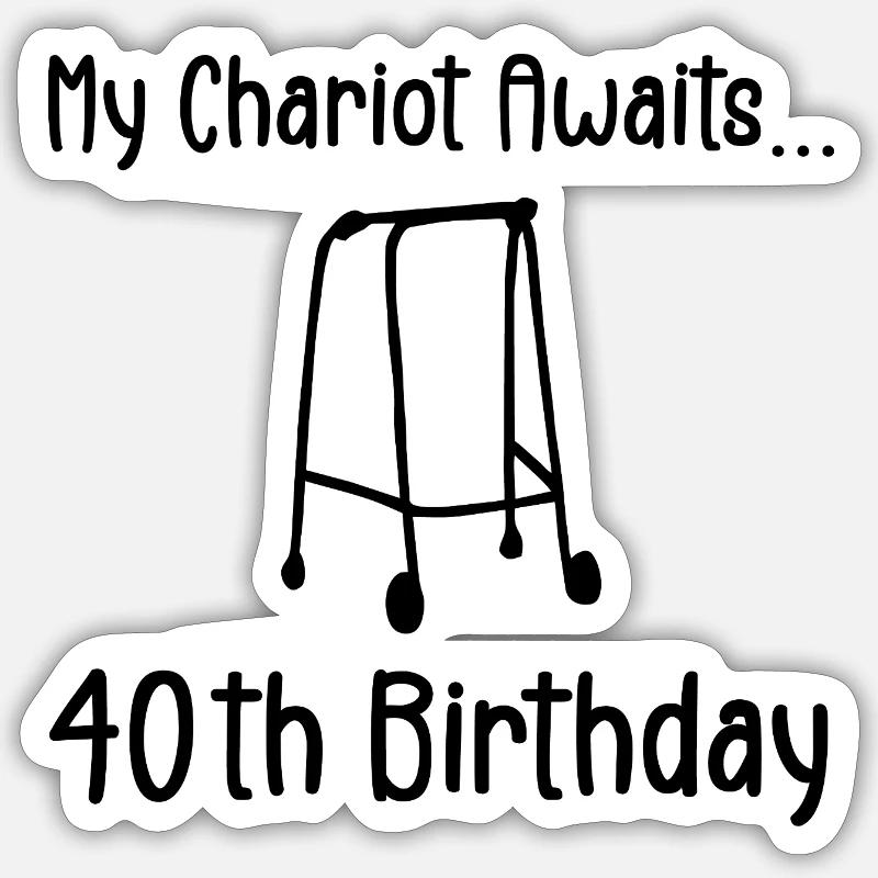 40. Geburtstagsparty Lustige 40-jährige Geburtstagsfeier - Sticker Größe S (10 x 10 cm) - Mattweiß