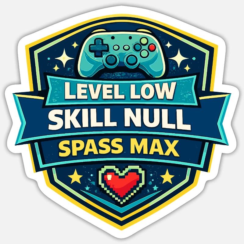Level Low Skill Null Spass Max Sticker Größe S (10 x 10 cm)