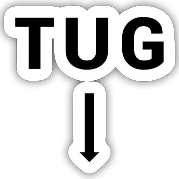 TUG Tugboat - Seafaring Sailing Ship Captain - Sticker size S (10 x 10 cm) - white matte - Front