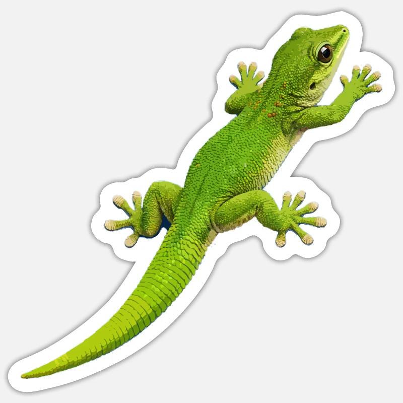 Escalade de gecko 1 - Sticker taille S (10 x 10 cm) - blanc mat