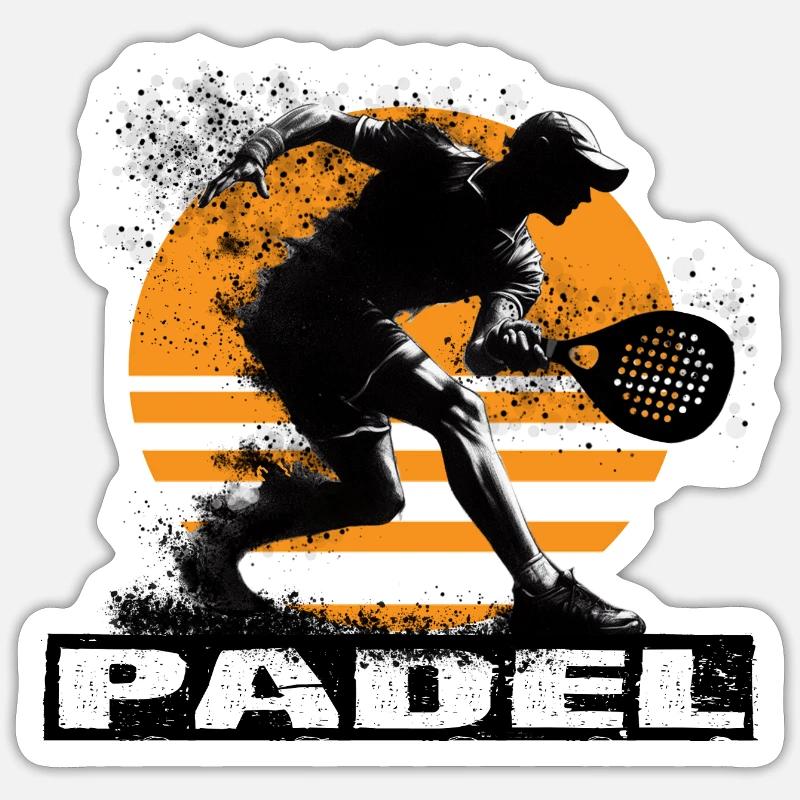 Padel - Sticker taille S (10 x 10 cm) - blanc mat