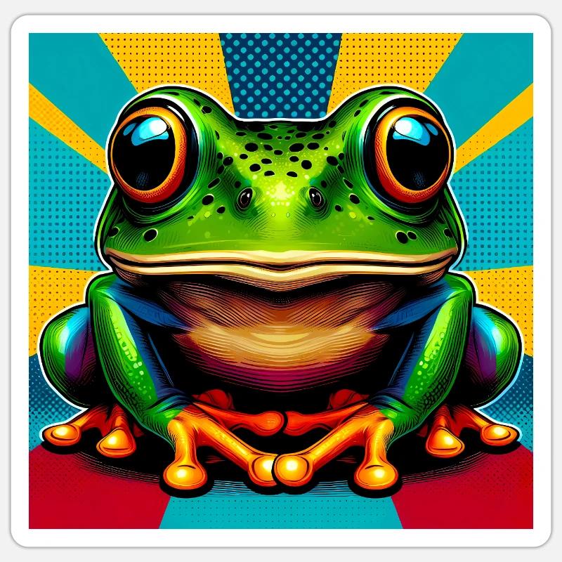 grenouille - Sticker taille S (10 x 10 cm) - blanc mat