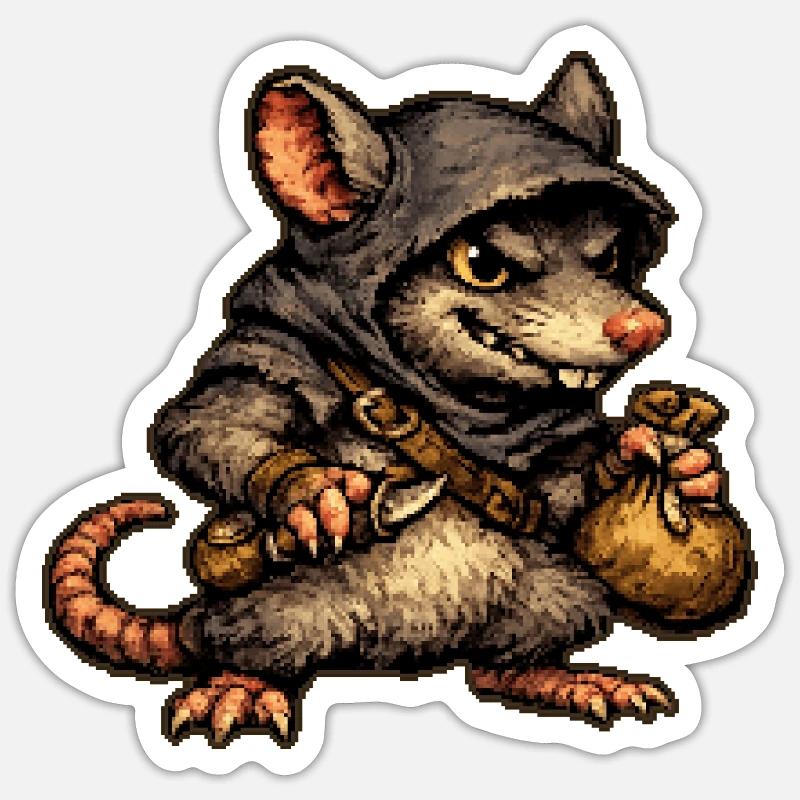 diebische Ratte - Sticker Größe S (10 x 10 cm) - Mattweiß