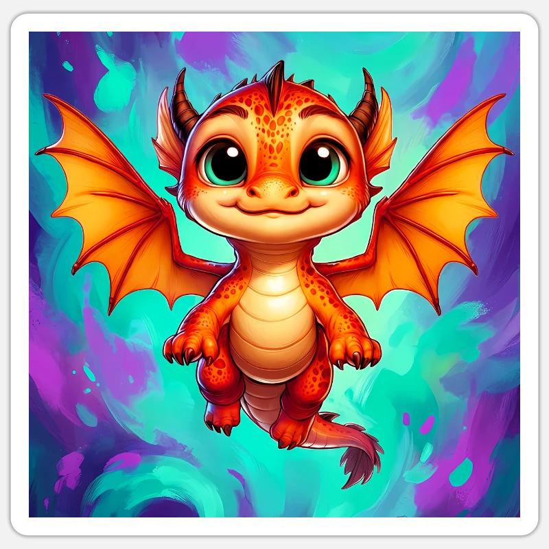 Drache - Sticker Größe S (10 x 10 cm) - Mattweiß