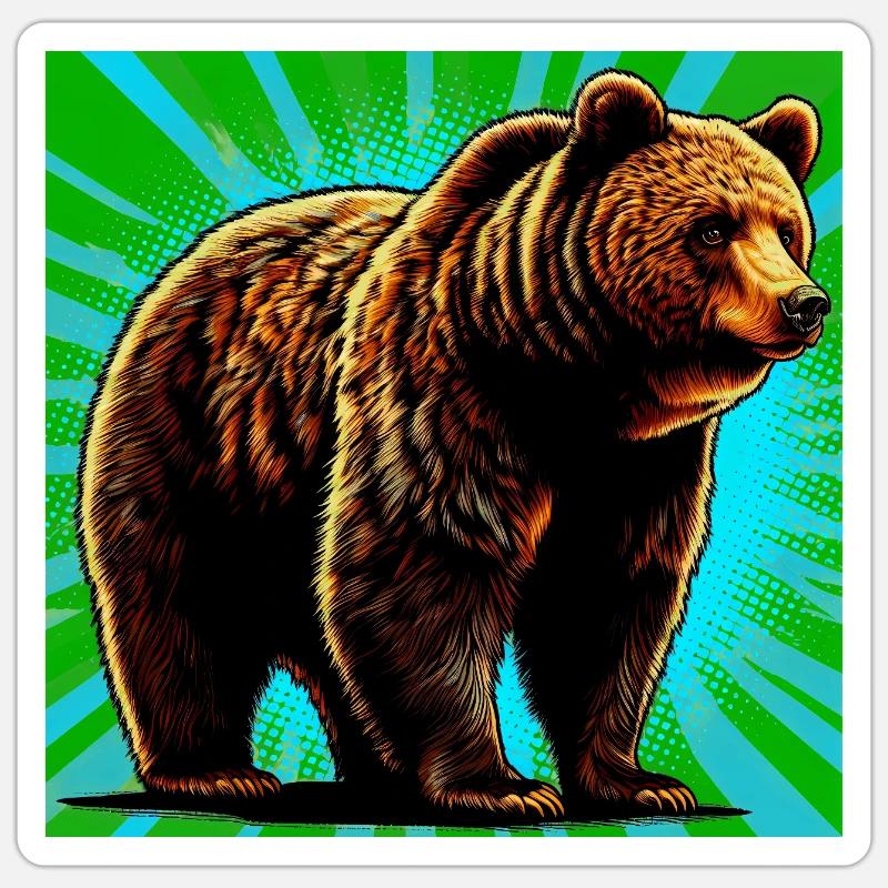 bear - Sticker size S (10 x 10 cm) - white matte