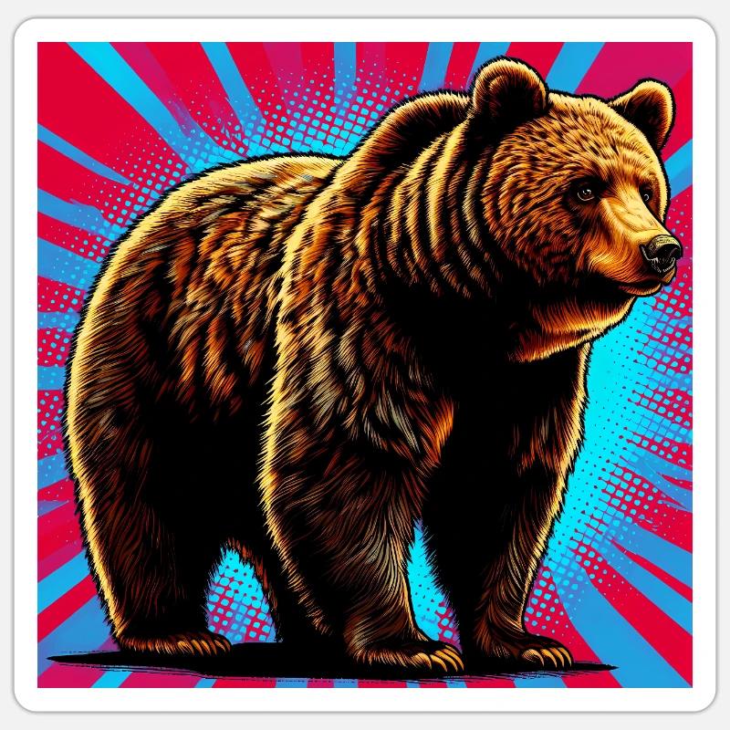bear - Sticker size S (10 x 10 cm) - white matte