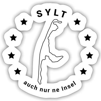 Sylt - Insel Nordsee Maritim Watt Meer - Sticker Größe S (10 x 10 cm) - Mattweiß - Vorne