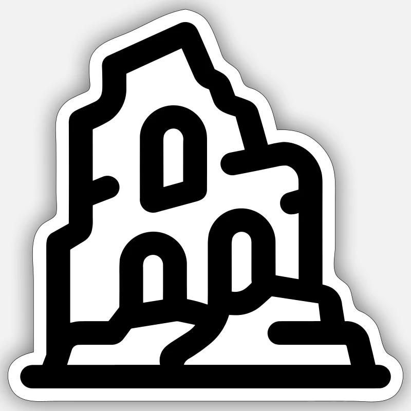 ruins - Sticker size S (10 x 10 cm) - white matte