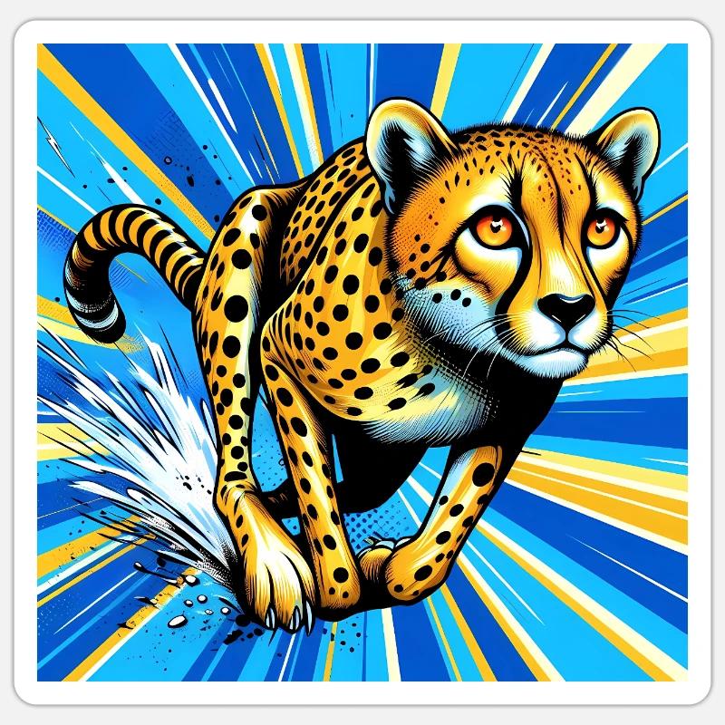 guépard Sticker taille S (10 x 10 cm)