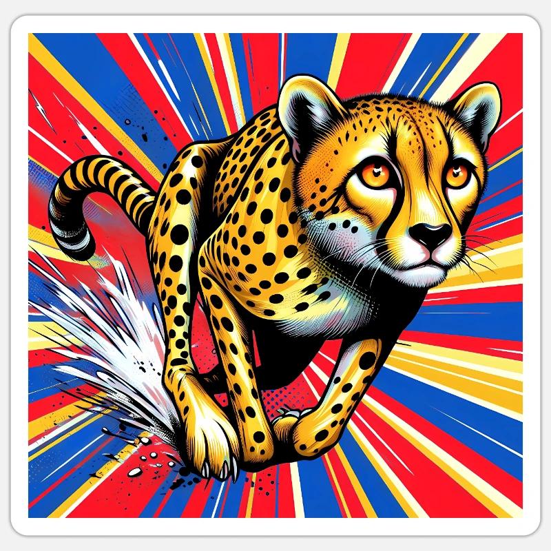 cheetah - Sticker size S (10 x 10 cm) - white matte