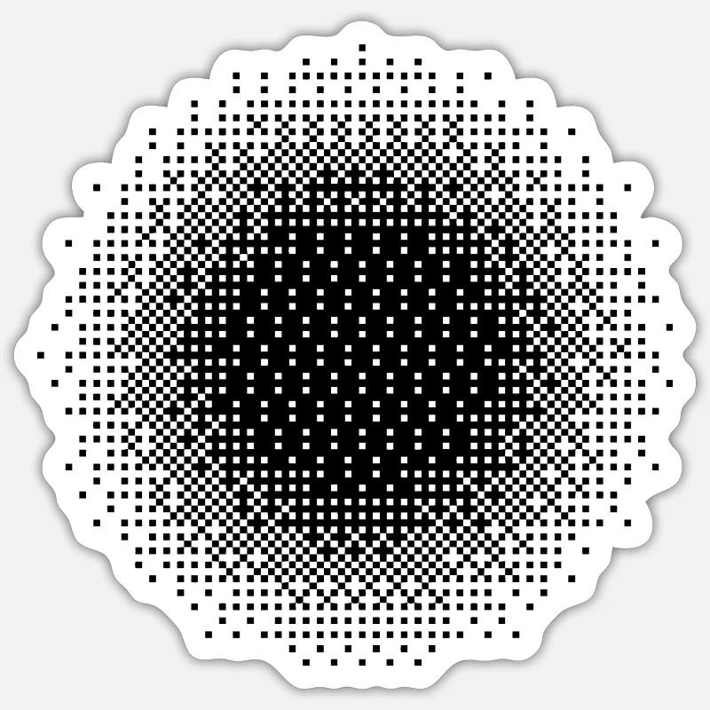 Conception du cercle pixelisé - Sticker taille S (10 x 10 cm) - blanc mat
