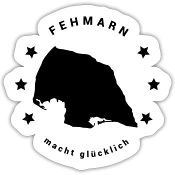 Fehmarn - Insel Ostsee Maritim Nordsee Meer - Sticker Größe S (10 x 10 cm) - Mattweiß - Vorne