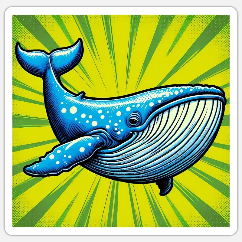 whale - Sticker size S (10 x 10 cm) - white matte