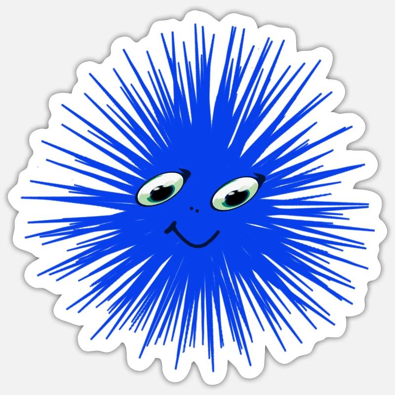 Oursin de mer - Sticker taille S (10 x 10 cm) - blanc mat