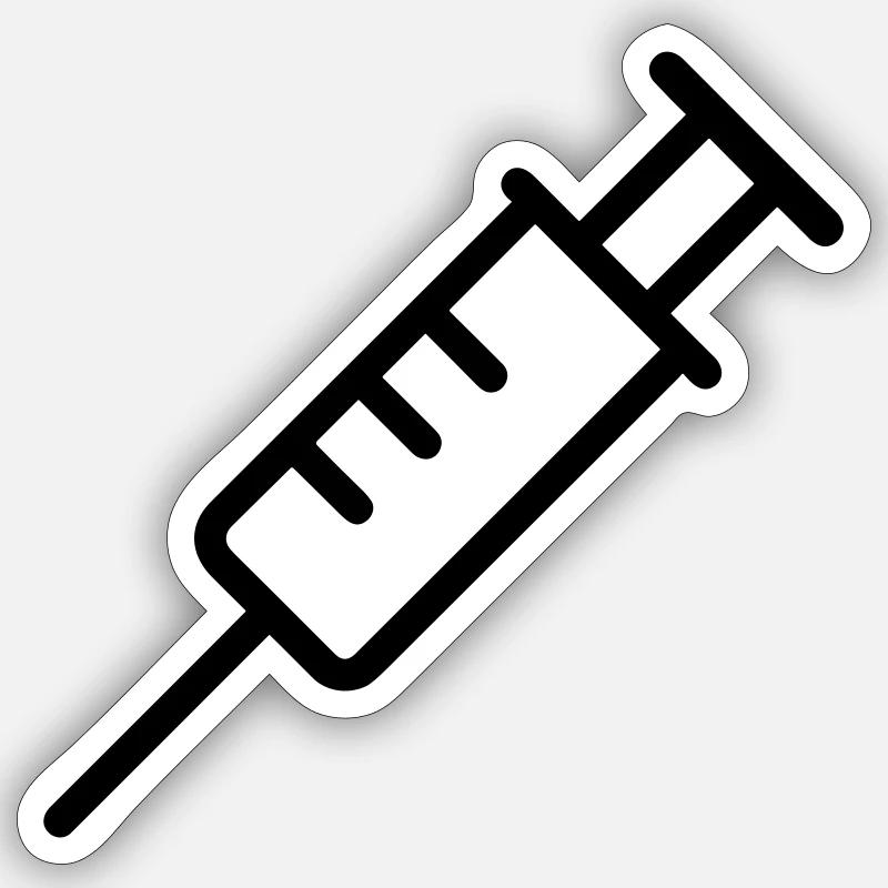 Spritze - Sticker Größe S (10 x 10 cm) - Mattweiß