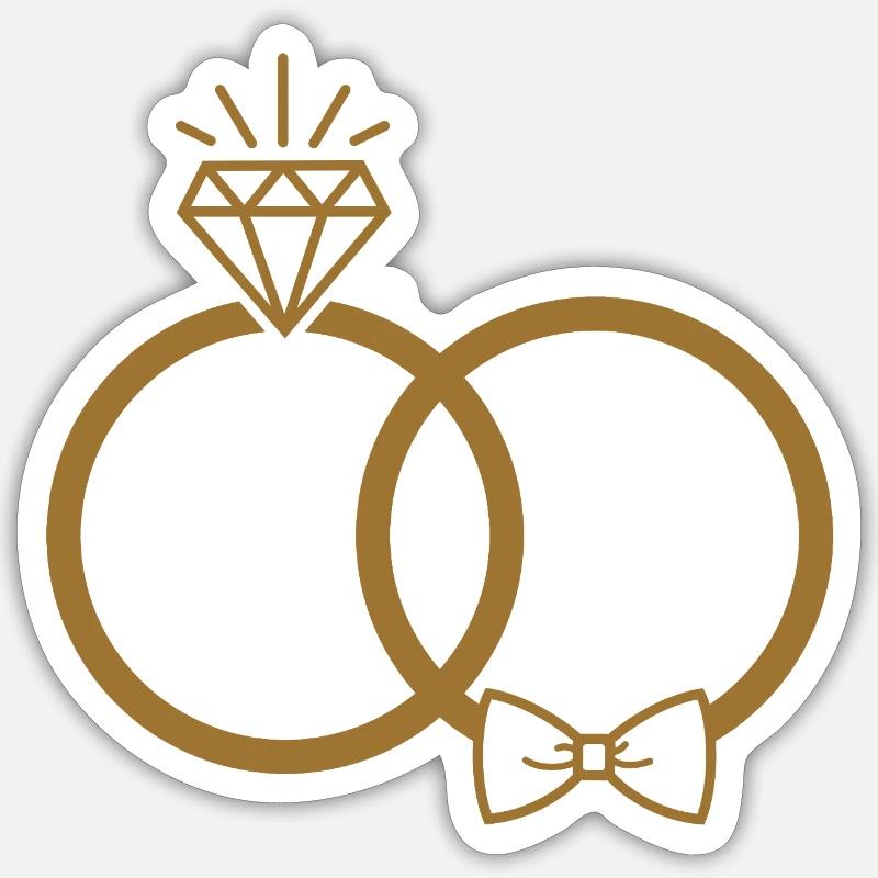 Wedding rings - Sticker size S (10 x 10 cm) - white matte