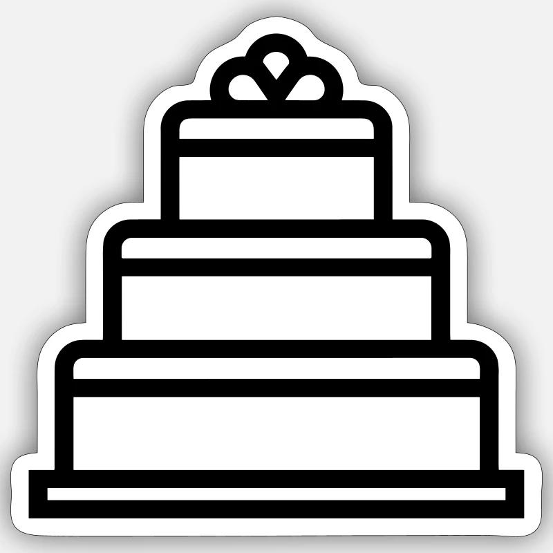 Wedding Cake - Sticker size S (10 x 10 cm) - white matte