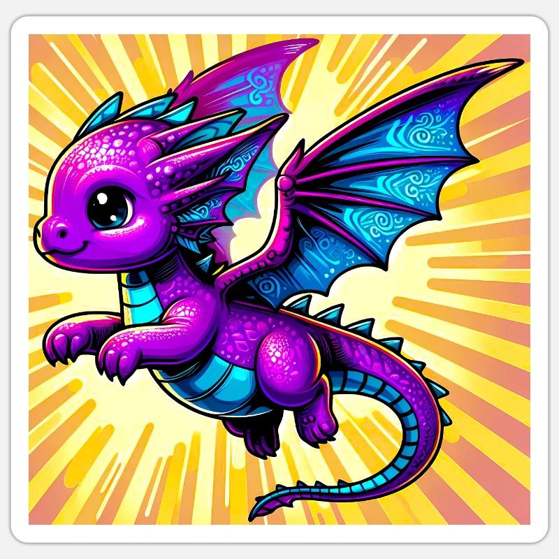 Drache - Sticker Größe S (10 x 10 cm) - Mattweiß