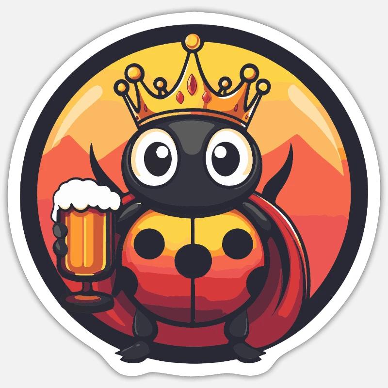Ladybug Beer Funny - Sticker size S (10 x 10 cm) - white matte