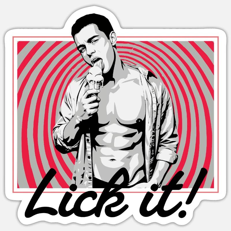 Retro Pop Art: Eiscreme Pose Sticker Größe S (10 x 10 cm)