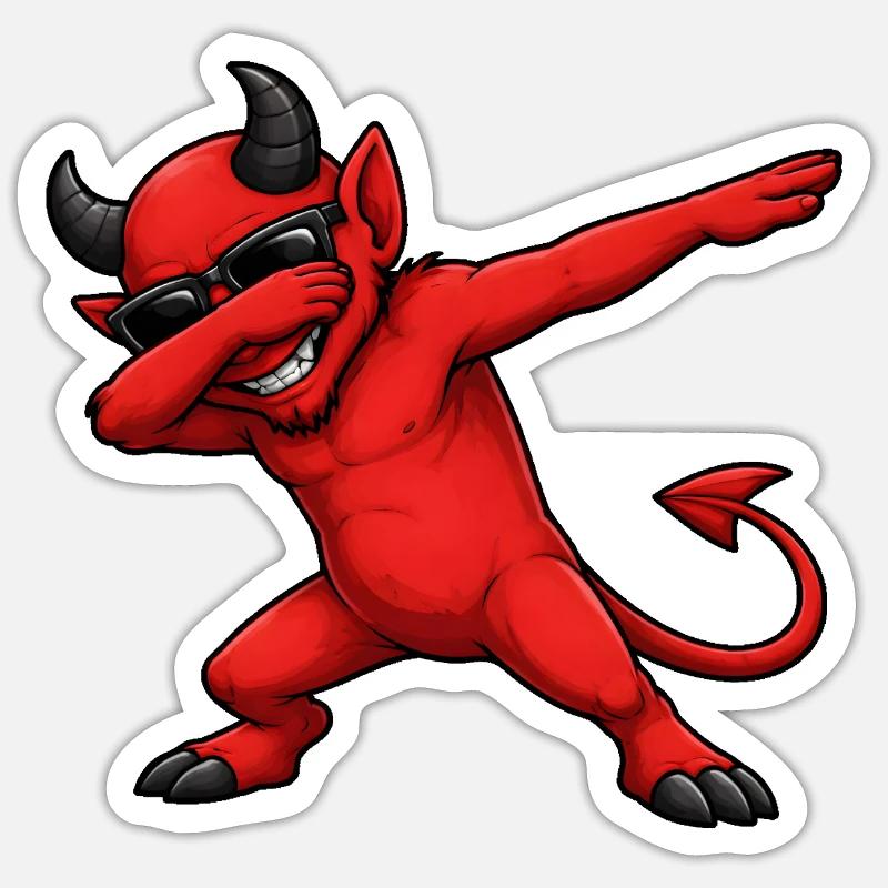 Diable Dab - Sticker taille S (10 x 10 cm) - blanc mat