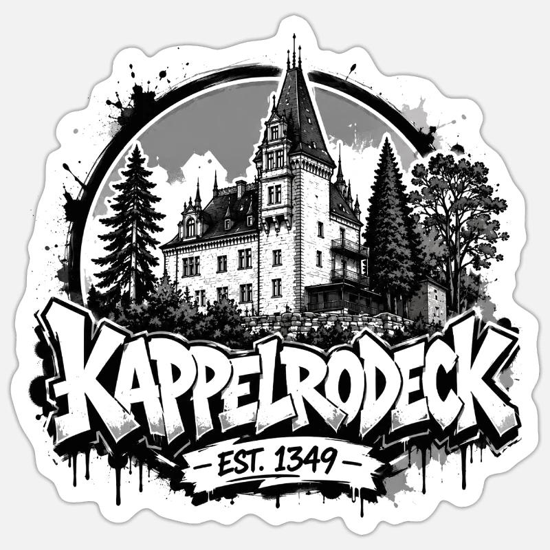 Kappelrodeck Schloss 1349 - Sticker Größe S (10 x 10 cm) - Mattweiß