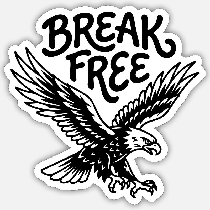 freedom - Sticker size S (10 x 10 cm) - white matte