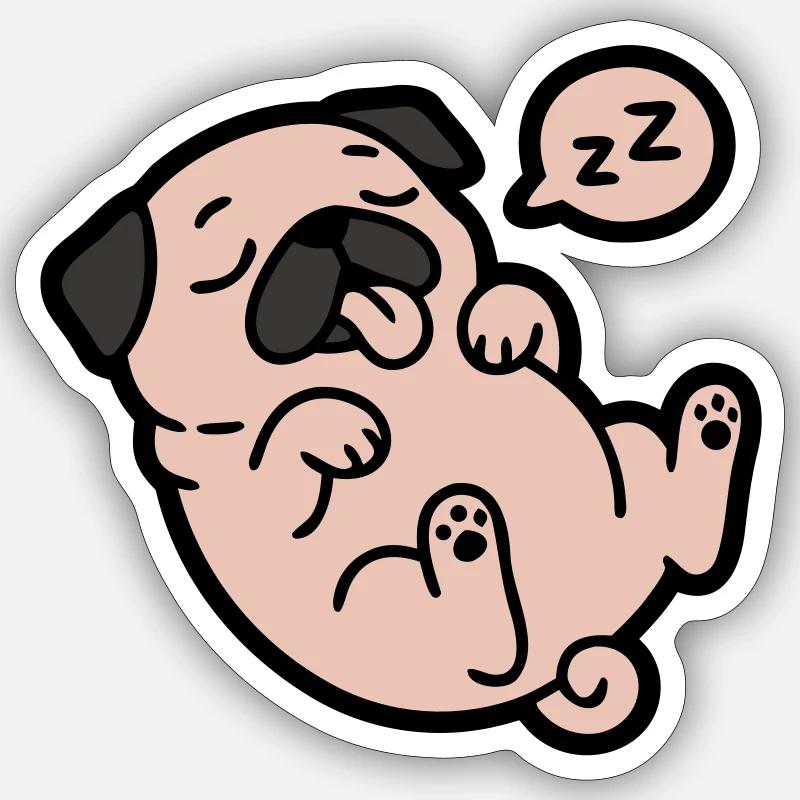 Le Carlin Loafer Endormi - Sticker taille S (10 x 10 cm) - blanc mat