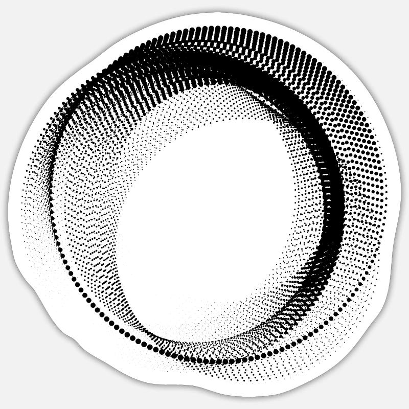 abstract circular shape - Sticker size S (10 x 10 cm) - white matte
