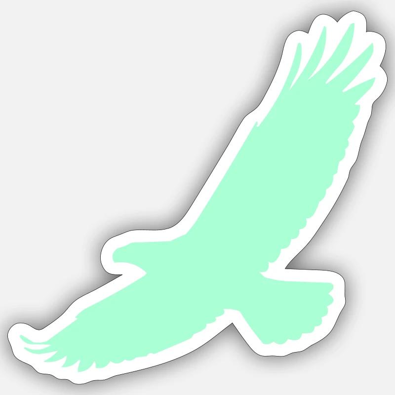 Faucon en vol - Sticker taille S (10 x 10 cm) - blanc mat