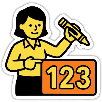 Lehrerin Mathe 123 Schule - Sticker Größe S (10 x 10 cm) - Mattweiß - Vorne