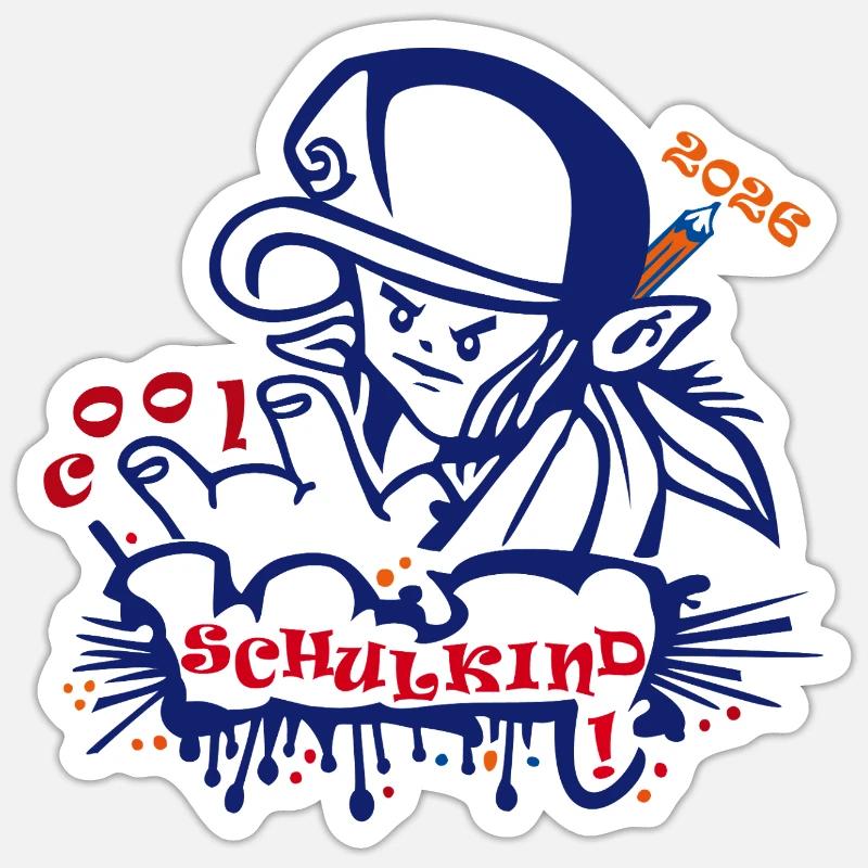 Schulkind - Sticker Größe S (10 x 10 cm) - Mattweiß