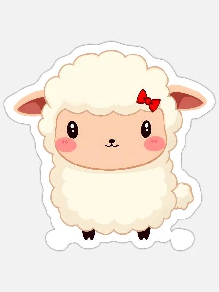 Schaf - Sticker Größe S (10 x 10 cm) - Mattweiß