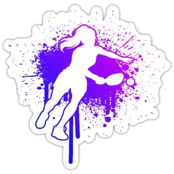 Pickleball players für Pickleballspielerinnen Fans - Sticker Größe S (10 x 10 cm) - Mattweiß - Vorne