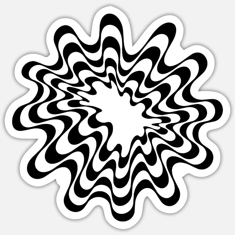 Geometric plasm design - Sticker size S (10 x 10 cm) - white matte